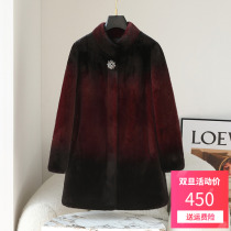 Sheep shearling coat womens mid-length 2022 winter new middle-aged and elderly mothers clothing Haining golden mink velvet fur coat