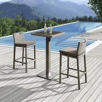 Outdoor tables and chairs rattan leisure rattan chairs high chairs bar bar chairs milk tea shop beverage shop leisure cafe terrace