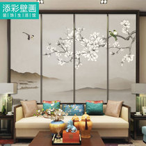 New Chinese HD Magnolia Flower and Bird Wallpaper High-grade study living room background wall cloth moisture-proof and erasable retro Wall cloth