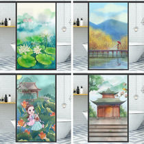 Custom glass cling film bedroom window stickers toilet anti-walk light balcony light transmission opaque scenery