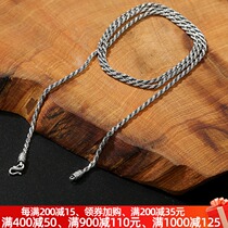 1 8mm fine paragraph hemp rope necklace sterling silver men paragraph sweater long wild personality hipster minimalist hip-hop