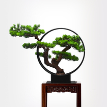 New Chinese emulated iron art Pine Potted Plant Office Hotel Foreground Xuanguan Chan Seri fluffy Songsong Pine Bonsai