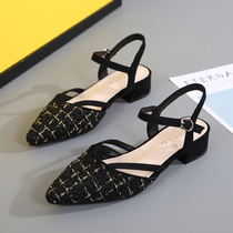 Tidal Fairy Wind Baotou Sandal Sandals Women 2022 Summer New Flat Bottom Mesh Red Pointy Fashion Big Code Roman Shoes