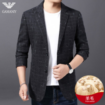 Chiamania casual suit mens high-end brand Plaid Korean version with wool mens suit jacket mens clothing