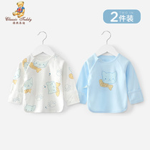 Newborn male and female baby half back clothes newborn baby long sleeve top lace-up cartoon pattern new autumn