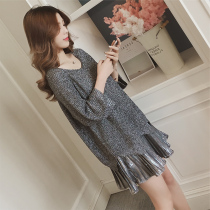 Hong Kong Tide Cards Loose slim net red medium long style dress 2022 spring new big code womens fashion suit