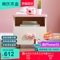 Childrens room storage small bedside table girl cartoon Pink mini bedside locker simple furniture EA1B