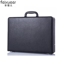 Vintage cowhide briefcase portable password case suitcase men's and women's business packing cash box file bag computer box