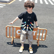 Childrens clothing Boys summer suit 2021 new middle and large children 3 children 4 boys 5 foreign style handsome Korean version 8 tide 10 years old