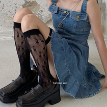 LET ME SEE summer new sexy black cherry stockings female Japanese ins outer wear tide thin stockings