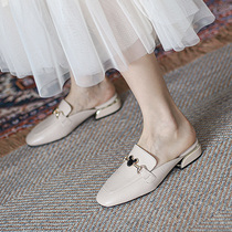 Half Slippers Women Summer Wear 2022 New Baotou in New Baotou Heel Style Net Red Sloppy Shoes Sandslippers Single Shoes