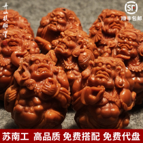 Zhoushan nuclear carving Sunan worker Zhong Xiuqin Eight King Kong Olive Core Hand Carved Male and Female Handpieces