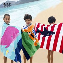 Step up thickened bath towels European and American no formaldehyde adult children universal full cotton cut down cartoon beach towels 160cm