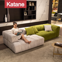 Catani French cream feather fabric sofa gold velvet simple modern living room tofu block combination sofa