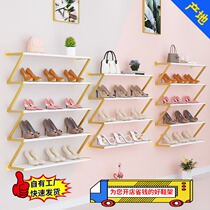 Wall-mounted childrens shoe store Shoe store shoe rack display rack Commercial store clothing store Wall-mounted multi-layer creative shoe rack