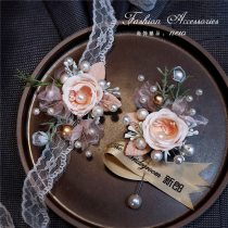 Ins fresh wrist flower bride Mori wedding fairy spirit bridesmaid group groom best man corsage corsage outdoor wedding