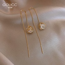 Ear women long tassel earrings 2021 New Tide Net red earrings 925 sterling silver silver needle earrings temperament earrings