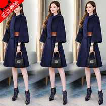 Skirt hem Large coat woman small child 2021 pop new autumn and winter Korean version of subshort cloak fur coat deep autumn