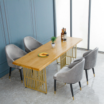 Songsong American Country Iron Wood Table Simple Household Dining Table Simple Rectangular Dining Table and Chair Combination