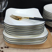 Plate Bowl home 2021 New ins style Japanese dish nice Net red Chinese square white cold dish plate