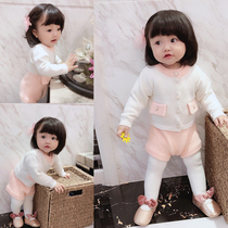 Little girl princess ha clothes foreign girl celebrity style dress Korean girl child knitting dress dress Korean girl baby cardigan