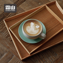 Frost mountain wooden storage tray Rectangular plate Fruit plate Breakfast tea plate for one person Household bread snack plate