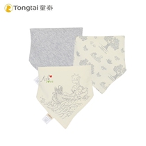 Tongtai triangle towel baby saliva towel pure cotton baby bib newborn saliva pocket with button cartoon triangle towel