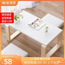 Bay window small coffee table low table Japanese kang table solid wood tatami small table balcony home tea table creative bay window table