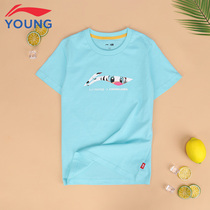 Li Ning Childrens Clothing Girls T-shirt 2021 summer joint item Kaka tiger cartoon childrens half sleeve short sleeve