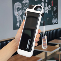 Fitness water Cup womens net red Creative Square sports straw water Cup portable high-value tritan plastic mens water bottle