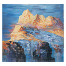 Su Zhangfeng stacked gold rosejade cloth surface oil painting size 80 * 80cm