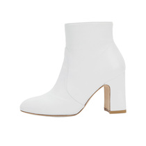 STUART WEITZMAN SW 8 5cm White NELL Collection simple design Cowhide material womens ankle boots