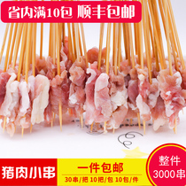 Pork skewers fried barbecue iron plate hand-held skewers ingredients hot pot hot pot Malatang semi-finished small skewers 300 skewers