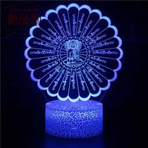 Buddhist Lotus lamp Creative 3d night light stereo Acrylic visual Buddha Hall ornaments blessing zled charging table lamp