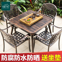 Outdoor Cast Aluminum Table And Chairs Three Five Pieces Outdoor Open-air Patio Garden Garden Casual Waterproof Sunscreen Iron Art Table And Chairs Combination