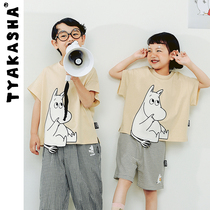 (Moomin co-authorship) TYAKASHAKIDS Takasha Kids Short Sleeve T Shirt Fun Print Half Sleeve T