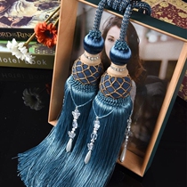 Lbball button long curtain lace strap shade shade decoration hanging ball bedroom tassel large bed curtain dormitory