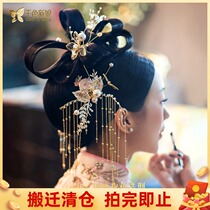 Bridal headwear 2021 new ancient dress Chinese style show and wedding Fengguan Canopy Xia Cape with a toast and toast to the wine