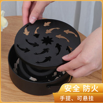 Mosquito incense stove Home Large Number Day style with cover fireproof iron box Mosquito Incense Box Tray GREY DISC METAL BRIEF CAN BE HUNG UP