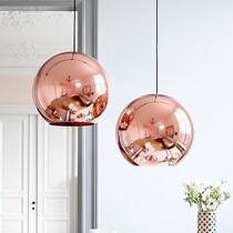  Nordic modern minimalist bar light Personality creative bar restaurant single-head round ball lamp electroplated ball glass chandelier