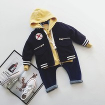 Baby boy among men and women Childrens thin cotton upright collar baseball jacket Jacket Locomotive Jacket Cardiovert Jacket Cardiovert