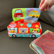 Tear-up tissue box baby appeasement toy baby mock learning finger exercise cramps paper towels with loud paper
