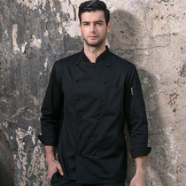 Chefs overalls Long sleeve Western restaurant kitchen clothes kitchen clothes restaurant kitchen clothes restaurant back kitchen overalls senior chef clothes autumn