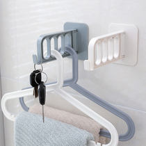 Home 4-hole hook adhesive hooks 4-hole hanger glue patch wall-mounted storage rack multifunction folding and upholstered hanger