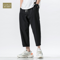 Autumn ankle-length pants men plus fat plus size casual pants sports loose straight Korean version of the trend fat thin