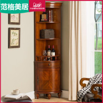 Van Gemiju American triangle cabinet solid wood corner cabinet storage high corner cabinet storage cabinet living room furniture D72