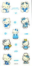 Child Gift Waterproof Tattoo Sticker Child Stickers Blue Hello Kitty cat