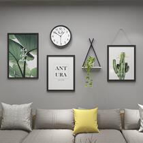 Nordic living room decoration painting combination Modern minimalist dining room background wall green plant hanging painting ins bedroom wall painting