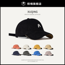Black hat mens spring and autumn fashion Fashion Duck Tongue Hat Tide Card Letters Cool Handsome Baseball Cap Womens Autumn Winter 100 Hitch