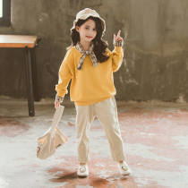 Korean girl set spring and autumn 2021 new small girl Super foreign air fashion fashion Korean two-piece tide